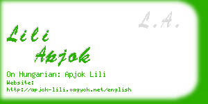 lili apjok business card